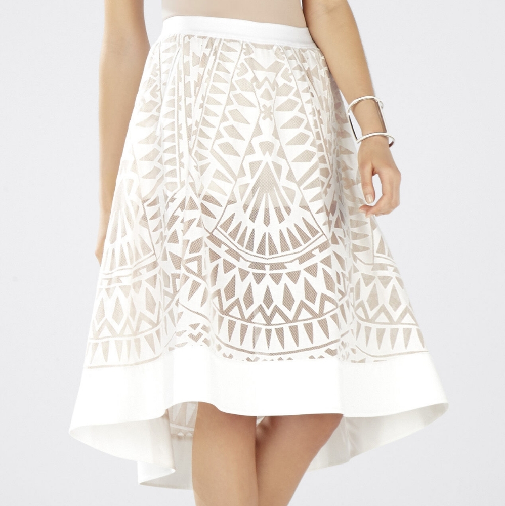 Bcbgmaxazria Keary Burnout Lace Skirt medium